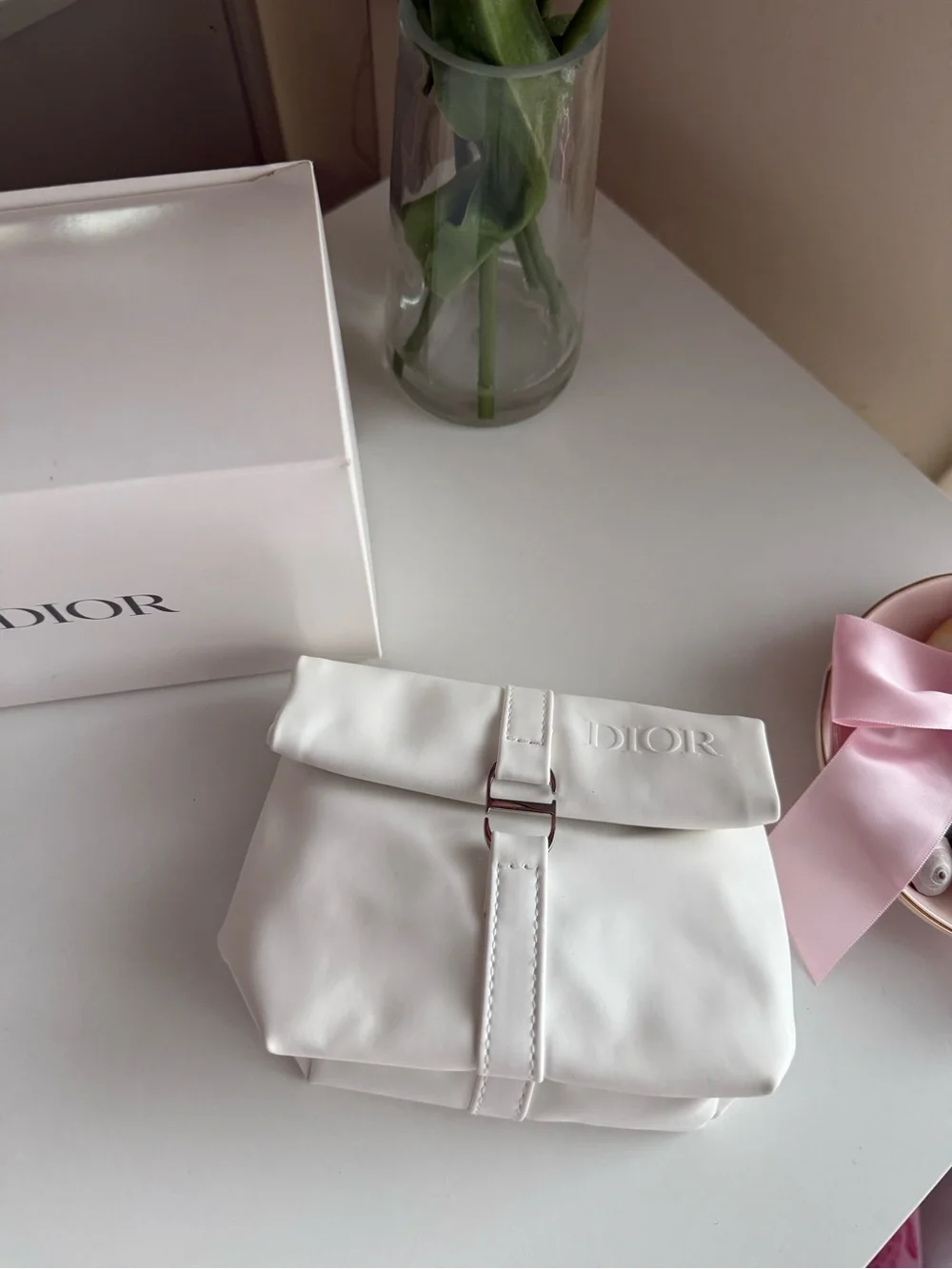 Dior White pouch bag